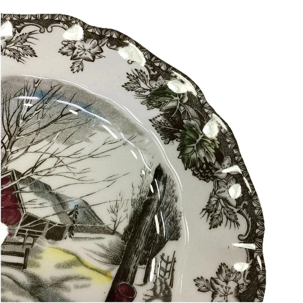 Vintage 4 Johnson Bros Plates Friendly Village Sugar Maples Bread & Butter 6